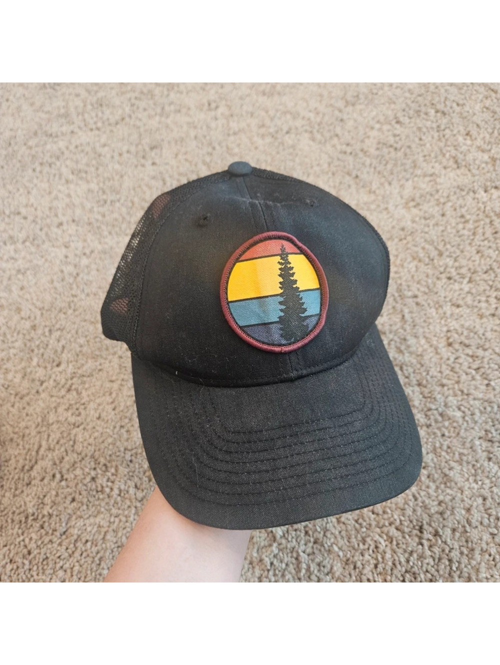 Columbia Spring Grove III Black Tree Patch Mesh Snapback Trucker Hat